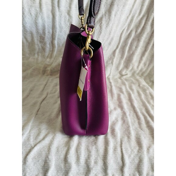 NWT COACH Willow Colorblock Leather Shoulder Bag - Deep Plum Multi - Picture 7 of 10